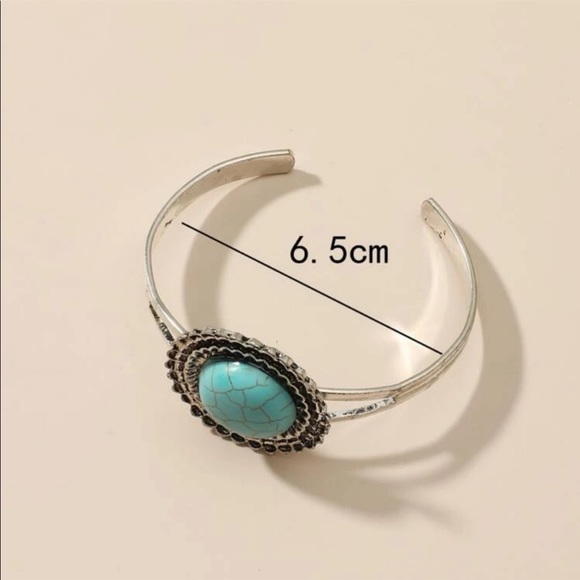 🔥ONLY 2 LEFT🔥 ⭐️ New! Turquoise Silver Bracelet Cuff - Picture 3 of 7